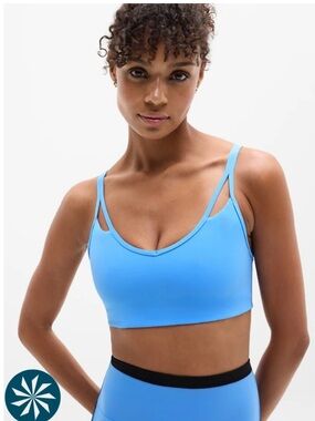 Athleta Cut-Out Women's Light Blue Strappy Sports Bra XL D-DD